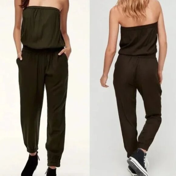 Aritzia cotton jump suit azure skies Size L Black - Picture 1 of 3